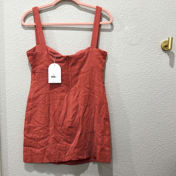 Rumer the Label NWT Apricot Allora Mini Linen Dress Sz L Retail $249 REVOLVE - Picture 6 of 8